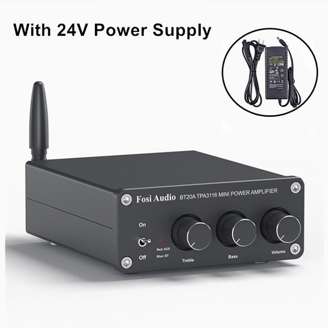 Fosi Audio BT20A Bluetooth TPA3116D2 Sound Power Amplifier 100W Mini HiFi Stereo Class D Amp Bass Treble For Home Theater