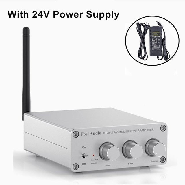 Fosi Audio BT20A Bluetooth TPA3116D2 Sound Power Amplifier 100W Mini HiFi Stereo Class D Amp Bass Treble For Home Theater