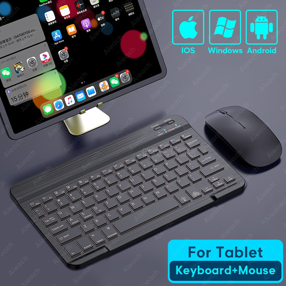 Tablet Wireless Keyboard For iPad Samsung Xiaomi Huawei Teclado Bluetooth-compatible Keyboard and Mouse For iOS Android Windows