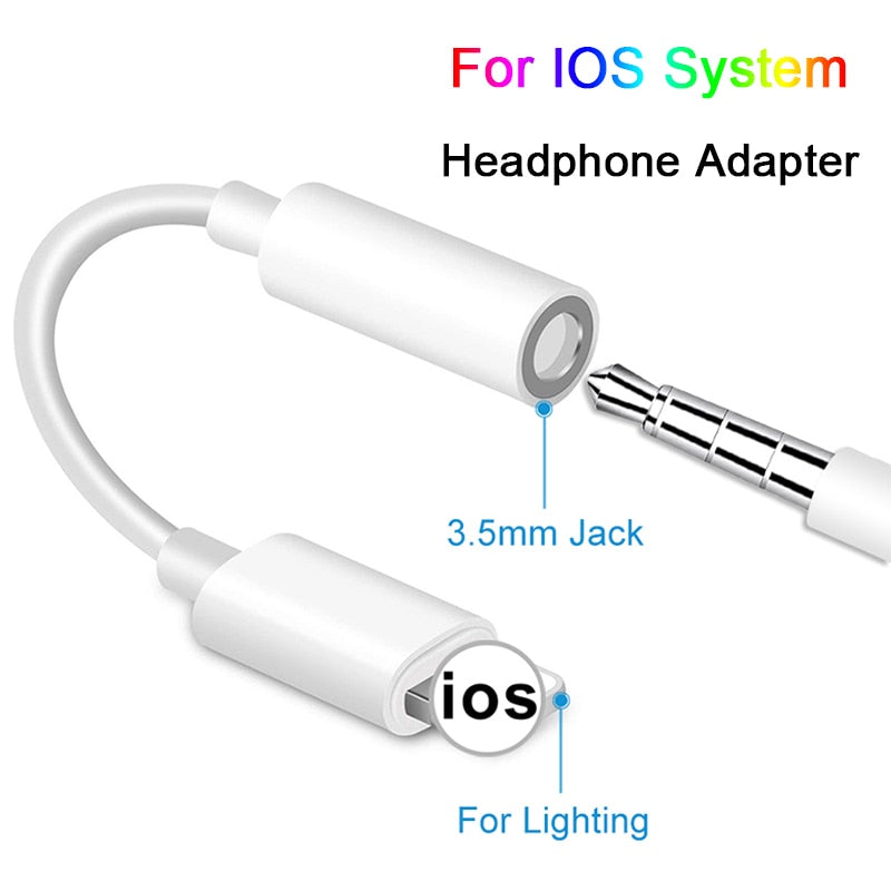 Adapter Cables for IOS 15 14 13 12 11 on iPhone AUX Audio Earphone Converter for iPhone to 3.5mm Adapters Headphone Jack Cable