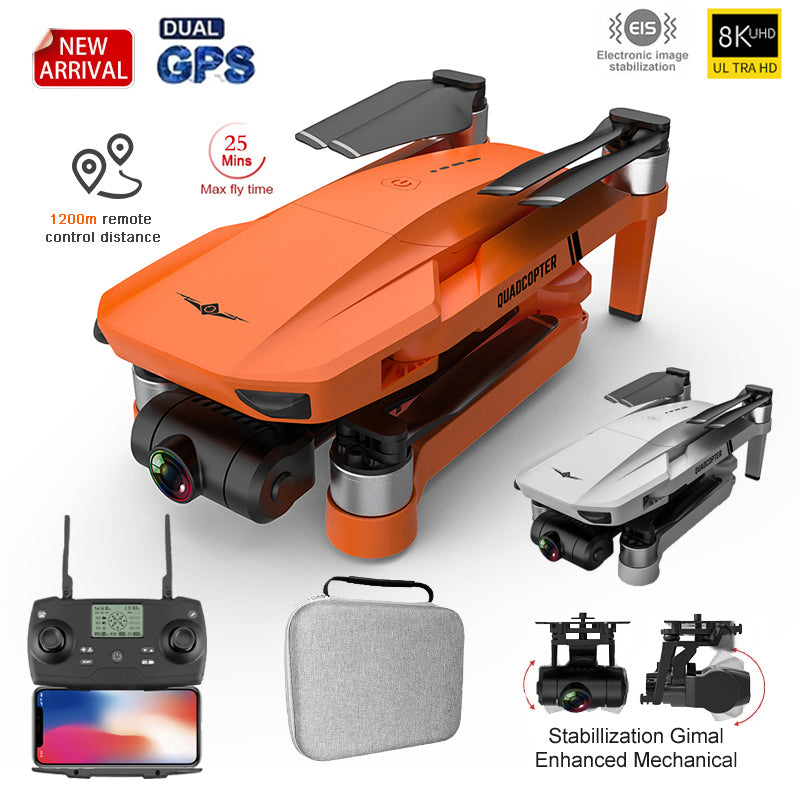 KF102 GPS Drone 4k Profesional 8K HD Camera 2-Axis Gimbal Anti-Shake Photography Brushless Foldable Quadcopter RC Distance 1200M