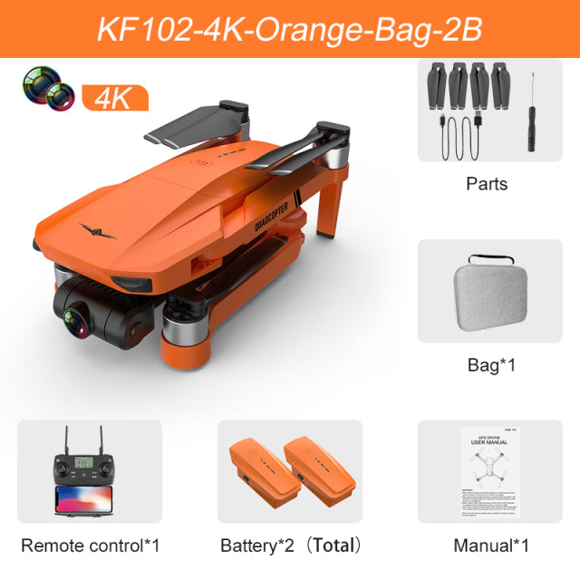 KF102 GPS Drone 4k Profesional 8K HD Camera 2-Axis Gimbal Anti-Shake Photography Brushless Foldable Quadcopter RC Distance 1200M