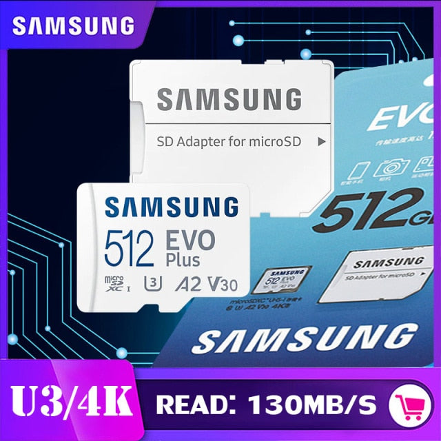 SAMSUNG EVO Plus Micro SD 32GB 64GB Memori Memory Card C10 TF MicroSD Cards SDXC 128GB 256GB 512GB U3 4K For Phone Drone Camera