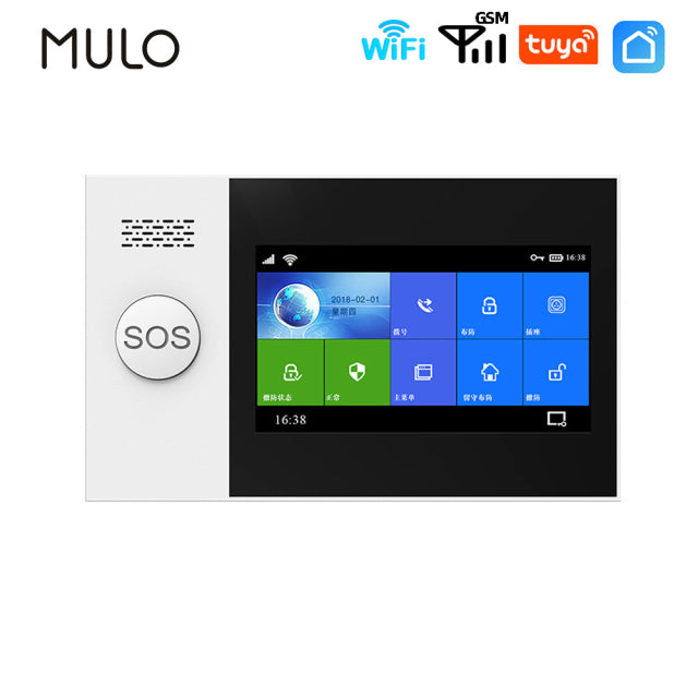 MULO Wireless Tuya Smart Home Wifi GSM Simply Safe Alarm System for Home Business SMS APP Control Burglar Alarm DIY Kit PG107