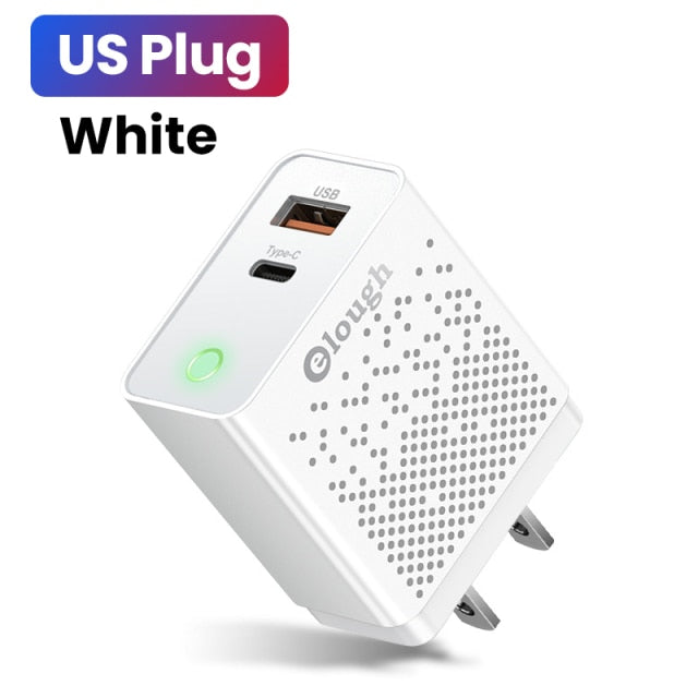 Elough Quick charge 3.0 USB Charger for iPhone 11 Xiaomi Samsung poco x3 5V 3A Digital Display Fast Charging Wall Phone Charger