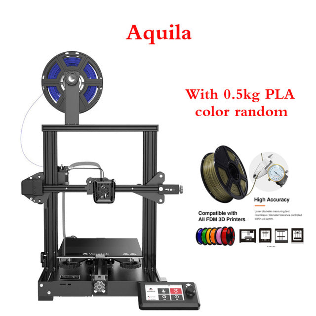 Voxelab Aquila 3d Printer Silent Mainboard DIY 3d Printer Kit Open Source 220*220*250mm Carborundum Building Bed Resume Printing