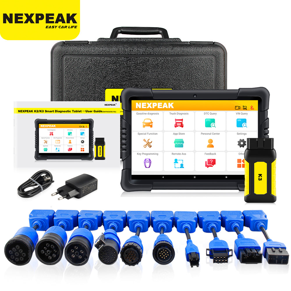 NEXPEAK K3 OBD2 Scanner Heavy Duty Diagnostic Tool For Car and Truck OBD2 Key Programmer Odo-meter Adjustment Car Diagnosis