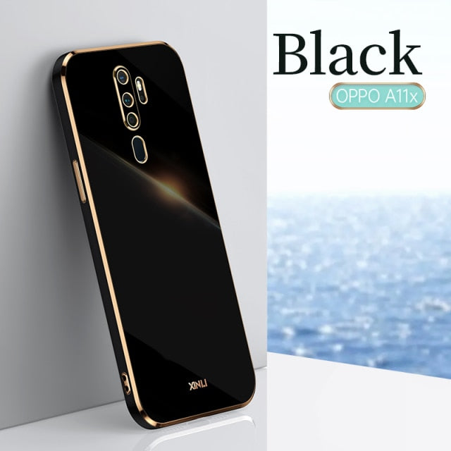 Luxury Square Plating Phone Case For OPPO A9 A5 2020 M A11X ShockProof Soft TPU Silicone Back Cover Fundas Coque