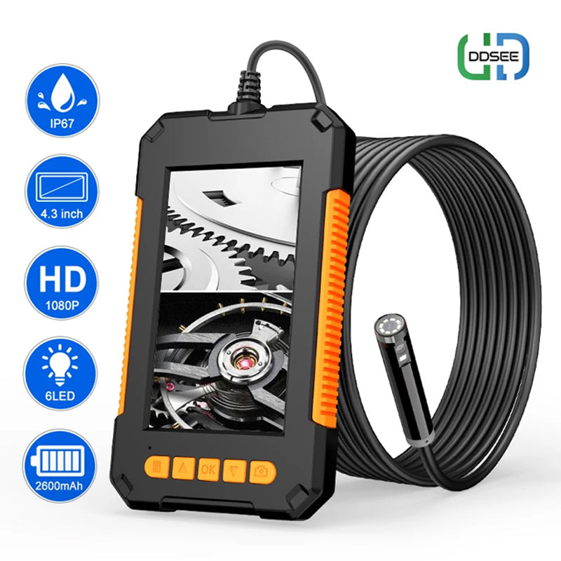 P40 8mm Single Dual Lens Industrial Endoscope 1080P 4.3 &quot; IPS LCD Digital Inspection Camera With 8 LED For Car Sewer Checking