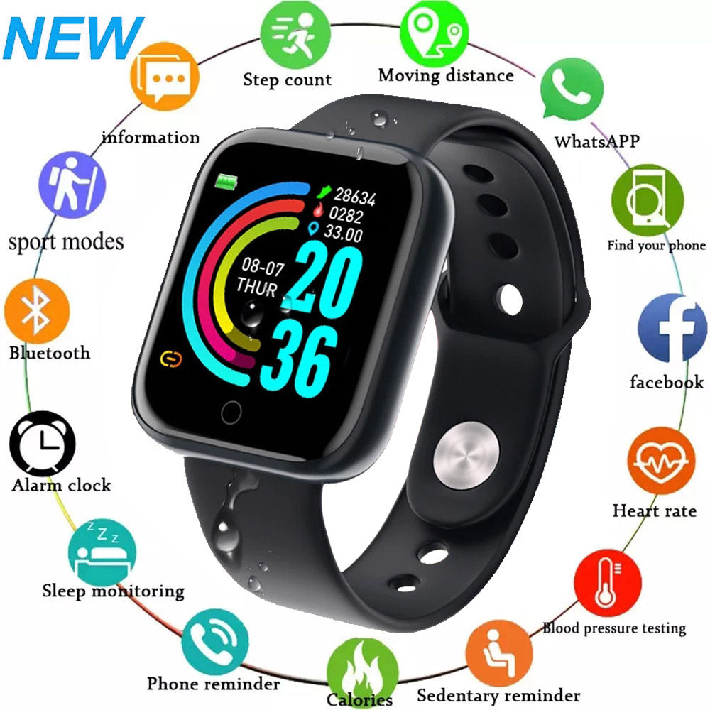 D20 Pro Bluetooth Smart Watch Men Women Y68 Blood Pressure Heart Rate Monitor Sport Smartwatch Fitness Tracker For Xiaomi Huawei