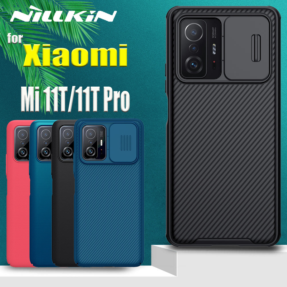 For Xiaomi Mi 11T Pro 5G Case Nillkin Camera Protection Slide Lens Protect Flip Leather Frosted Shield Cover on Mi11T Mi 11 T