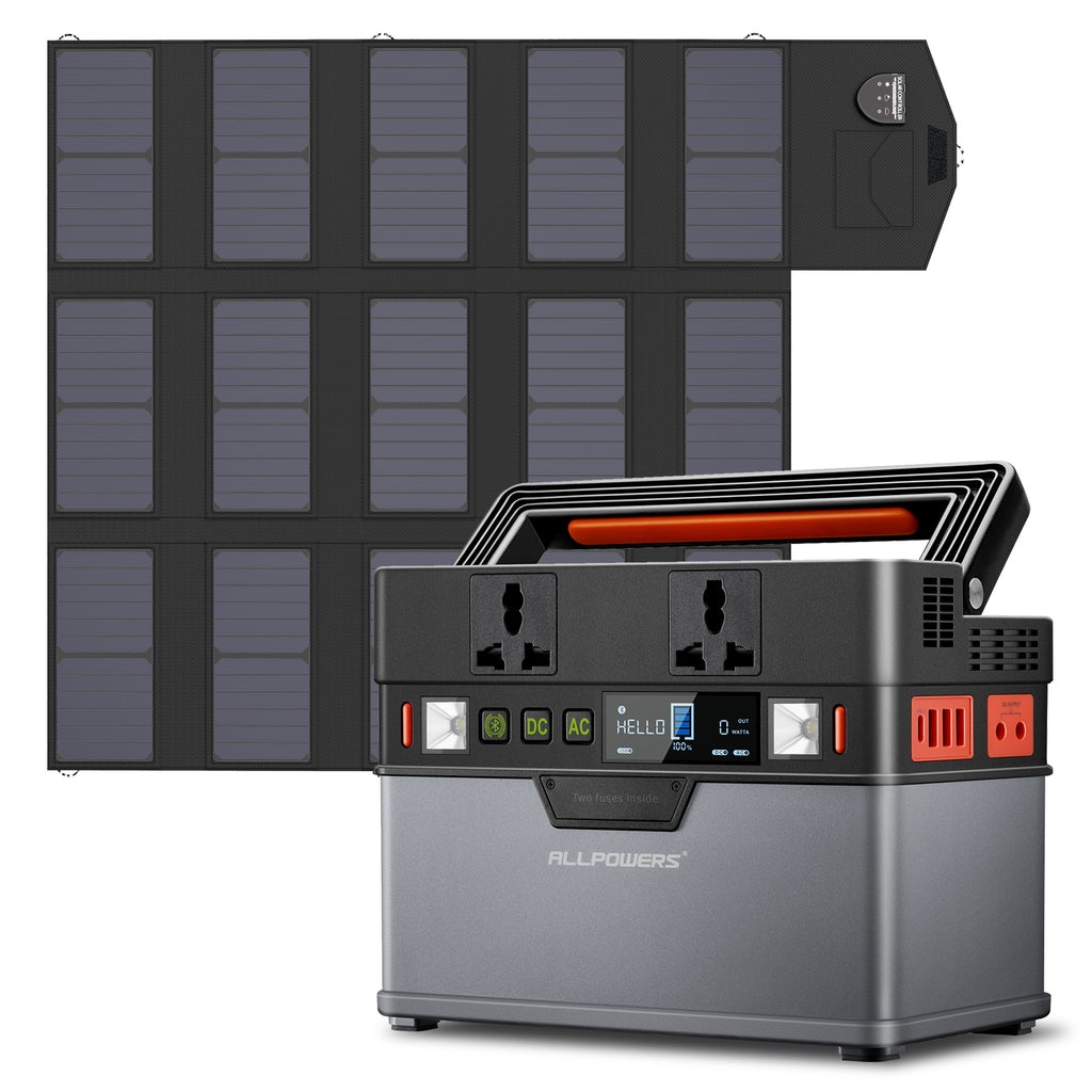 100W Foldable Solar Panel 288Wh Solar Generator for Backup Battery