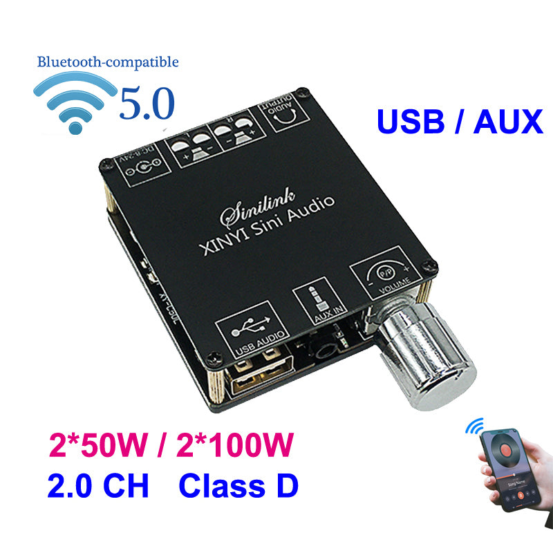 Bluetooth-compatible 2*50W 2*100W AUX TPA3116 Digital Power Amplifier Board 2.0 CH Stereo Home Music Wireless Module Audio AMP