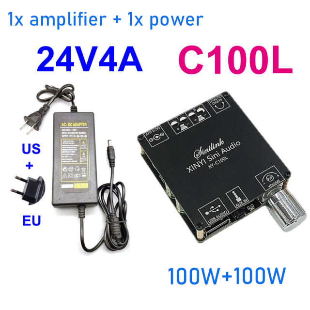 Bluetooth-compatible 2*50W 2*100W AUX TPA3116 Digital Power Amplifier Board 2.0 CH Stereo Home Music Wireless Module Audio AMP