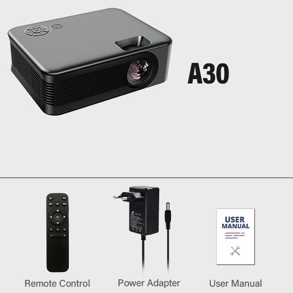 AUN MINI Projector Smart TV WIFI Portable Home Theater Cinema Battery Sync Phone Beamer LED Projectors for 4k Movies A30C Pro