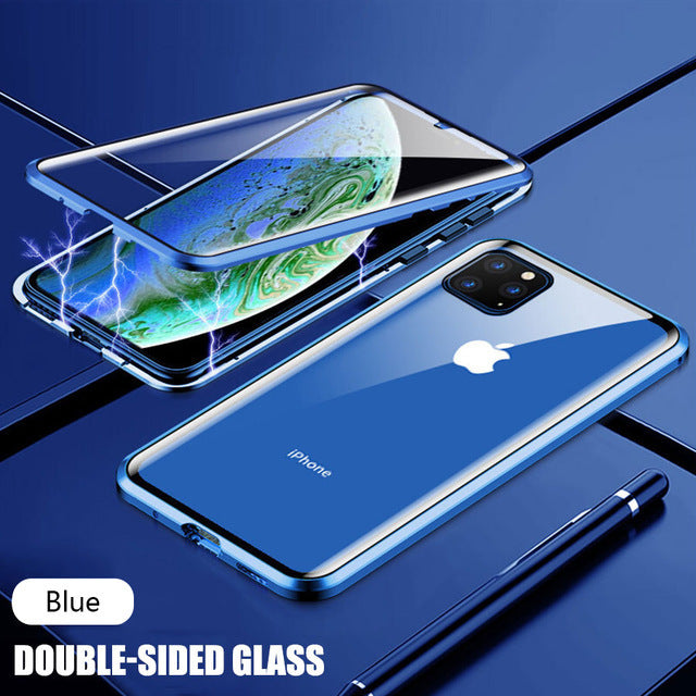 360 Full Protection Case For iPhone 13 12 11 XS Pro Max 8 7 6s 6 Plus SE 2020 XR X Mini Double-sided Glass Magnetic Cover Coque