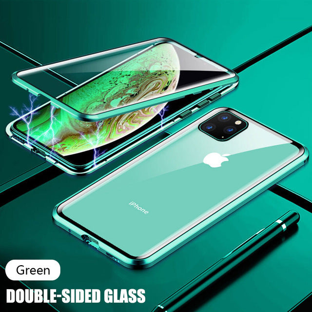 360 Full Protection Case For iPhone 13 12 11 XS Pro Max 8 7 6s 6 Plus SE 2020 XR X Mini Double-sided Glass Magnetic Cover Coque