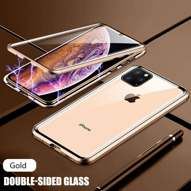 360 Full Protection Case For iPhone 13 12 11 XS Pro Max 8 7 6s 6 Plus SE 2020 XR X Mini Double-sided Glass Magnetic Cover Coque