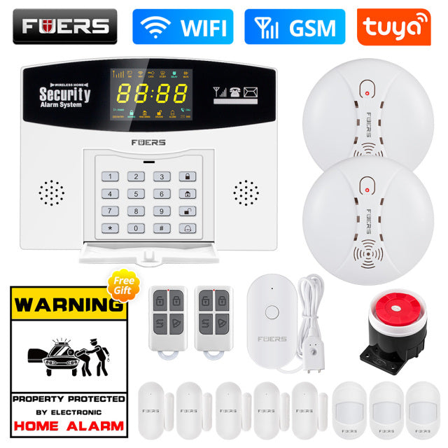 Fuers Tuya Smart Alarm System WIFI Burglar Alarm Smart Home GSM Alarm System with Color LCD Display Home Security Motion Sensor
