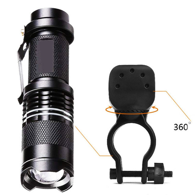 Bicycle Clip Front Light Bike Lamp Torch Flashlight