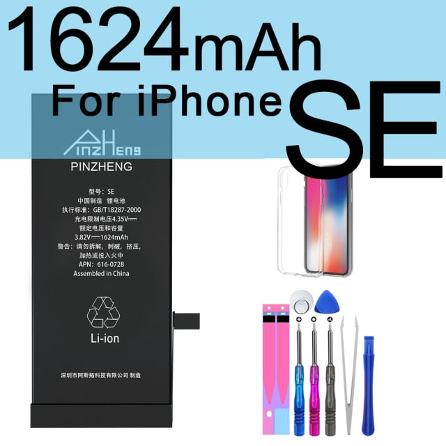 PINZHENG High Capacity Phone Battery For iPhone 6S 6 7 8 Plus X Replacement Battery For iPhone 5S SE XR XS 11 12 Pro Max 12Mini