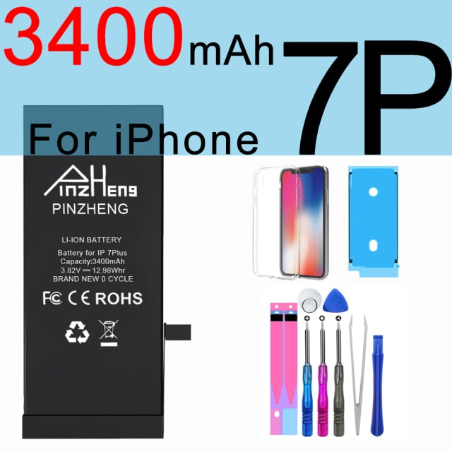 PINZHENG High Capacity Phone Battery For iPhone 6S 6 7 8 Plus X Replacement Battery For iPhone 5S SE XR XS 11 12 Pro Max 12Mini