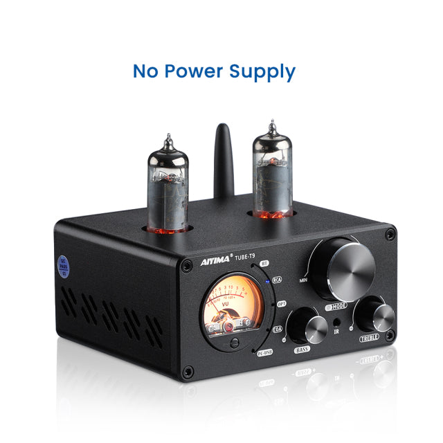 AIYIMA Audio T9 Bluetooth 5.0 Vacuum Tube Amplifier USB DAC Stereo Receiver COAX/OPT HiFi Home Audio Digital Amp w/VU Meter 100W