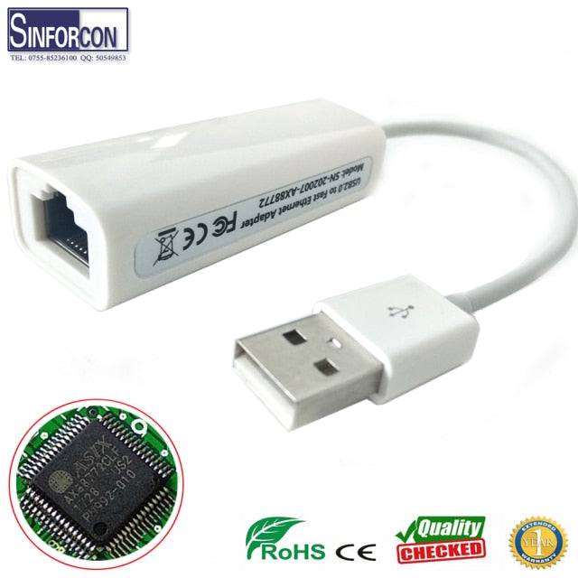 10/100M ASIX AX88772 USB2.0 to RJ45 Ethernet to USB to LAN Adapter Cable for Mobile mikrotik x86 MK808B Plus