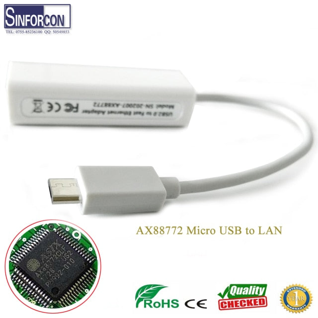 10/100M ASIX AX88772 USB2.0 to RJ45 Ethernet to USB to LAN Adapter Cable for Mobile mikrotik x86 MK808B Plus