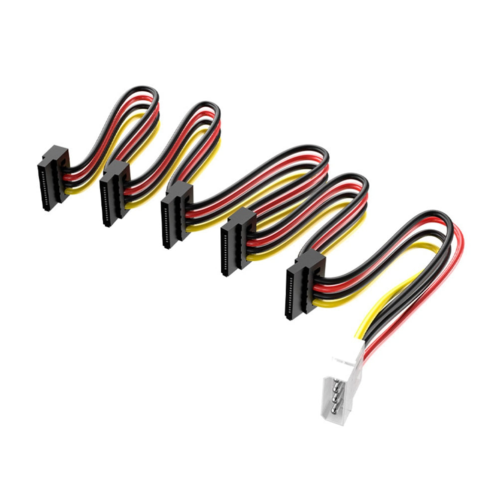1 to 5 SATA Power Cable Adapter Splitter Cables Hard Drive Supply Cord Hard Drive Power Supply Splitter Cable Cord