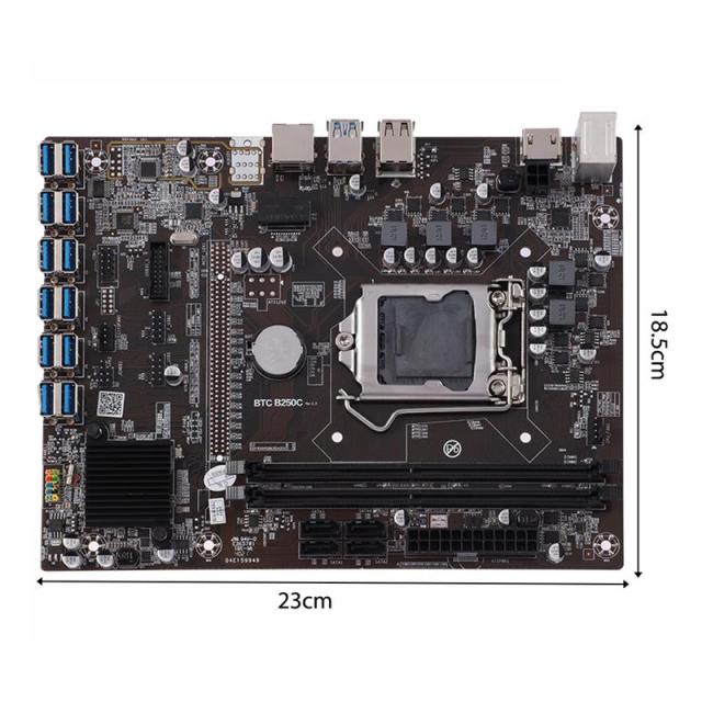 Brand New B250C Machine Motherboard Set 12 USB 3.0 To PCI-E X1 Graphics Card Support LGA 1151 DDR4 SATA3.0 For Miner