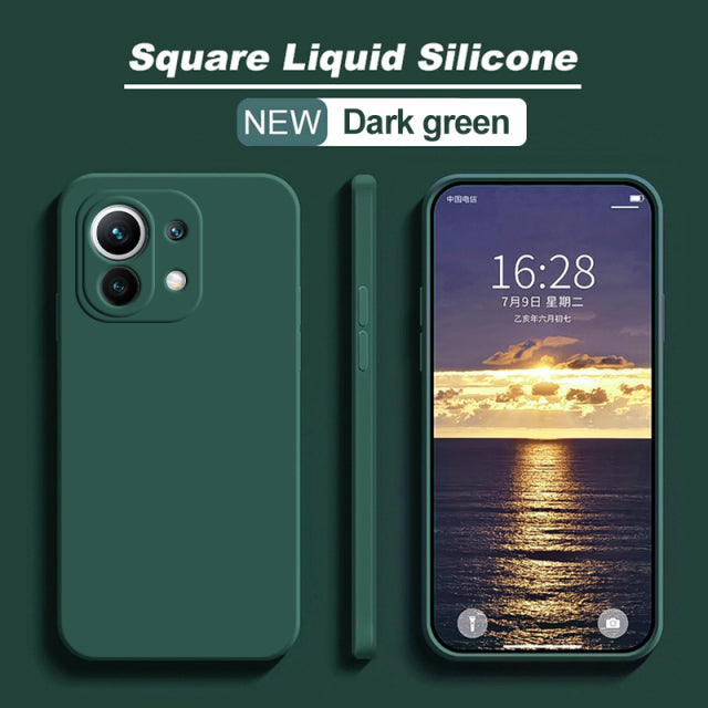 Mi 11 Mi11 Lite Ultra Pro Case Square Liquid Silicone Phone Cover For Xiaomi Mi 11 Ultra Mi11 Mi 11 Lite Mi 11t 11 T Mi11t Pro