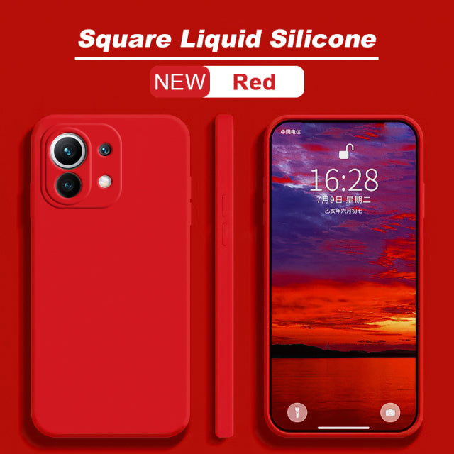 Mi 11 Mi11 Lite Ultra Pro Case Square Liquid Silicone Phone Cover For Xiaomi Mi 11 Ultra Mi11 Mi 11 Lite Mi 11t 11 T Mi11t Pro