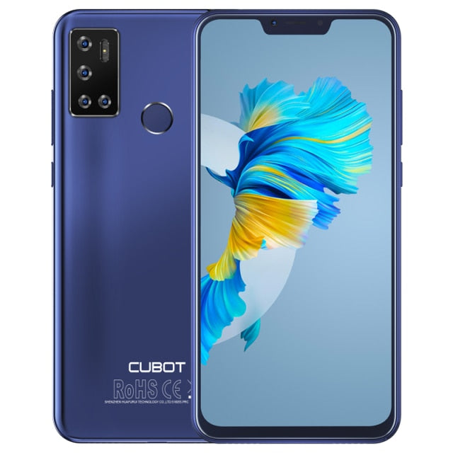 Cubot C20 Smartphone NFC 12MP Quad AI Camera 4GB+64GB Mobile Phones 4G LTE Celular 6.18 Inch FHD+ 4200mAh Android 10 Cell Phone