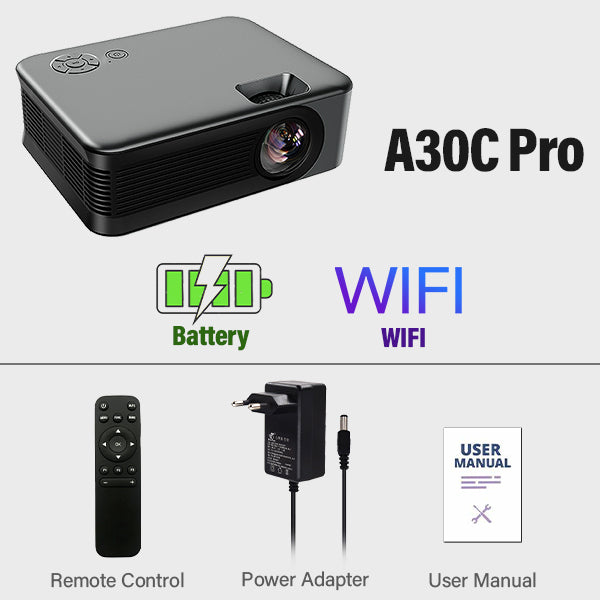 MINI Projector AUN A30C Pro Smart TV Box Home Theater Projectors Cinema Mirror Phone LED Video Projector for Home 4k Video