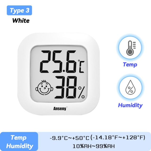 LCD Electronic Temperature Humidity Meter Indoor Outdoor Thermometer Hygrometer with Alarm Clock Home Weather Humidity Monitor