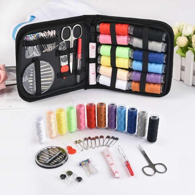 1 Set Portable Household Sewing Kit Box DIY Embroidery Handwork Tool Needles Thread Scissor Set Home Supplies Travel Accessories