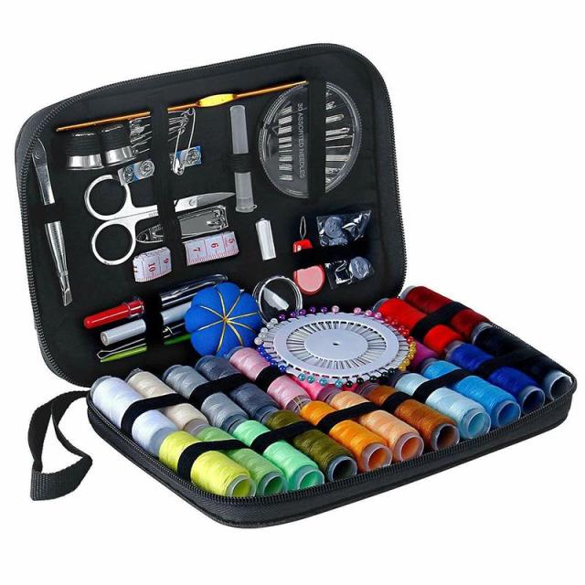 1 Set Portable Household Sewing Kit Box DIY Embroidery Handwork Tool Needles Thread Scissor Set Home Supplies Travel Accessories