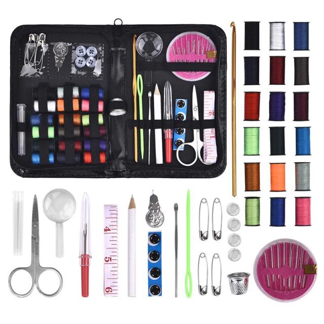 1 Set Portable Household Sewing Kit Box DIY Embroidery Handwork Tool Needles Thread Scissor Set Home Supplies Travel Accessories