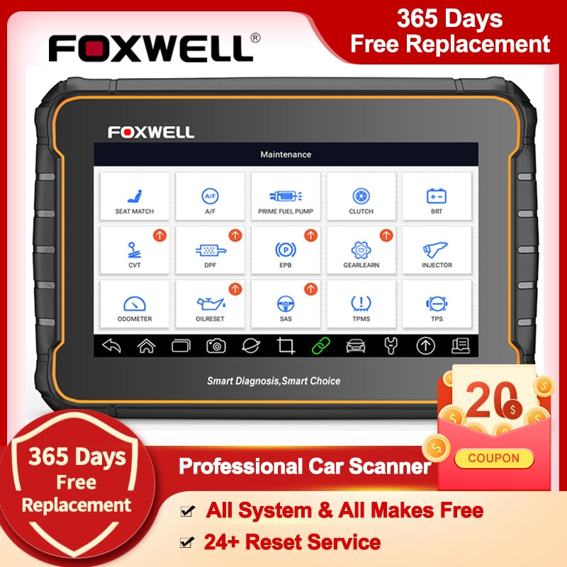 Foxwell GT60 OBD2 Professional Car Diagnostic Tool All System All Makes Free DPF EPB A/F 24 Reset ODB2 OBD2 Automotive Scanner