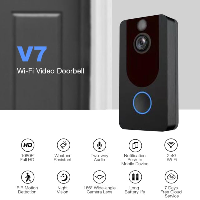 WiFi Video Smart Doorbell Outdoor Wireless Doorbell HD Visual Intercom Motion Detector Night Vision Home Security Door phone