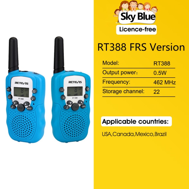 RETEVIS RT388 Walkie Talkie Children 2 Pcs Children&#39;s Radio Receiver Walkie-Talkie Kids Birthday Gift Child Toys for Boys Girls