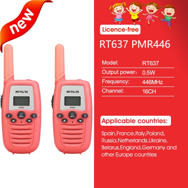 RETEVIS RT388 Walkie Talkie Children 2 Pcs Children&#39;s Radio Receiver Walkie-Talkie Kids Birthday Gift Child Toys for Boys Girls