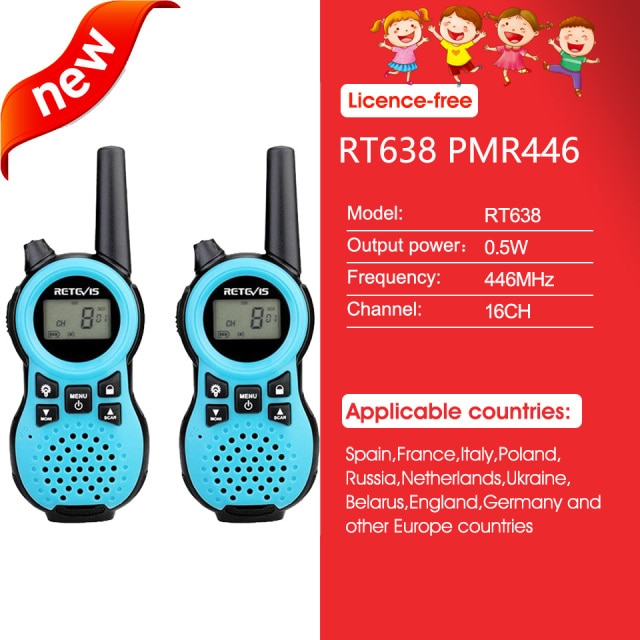 RETEVIS RT388 Walkie Talkie Children 2 Pcs Children&#39;s Radio Receiver Walkie-Talkie Kids Birthday Gift Child Toys for Boys Girls