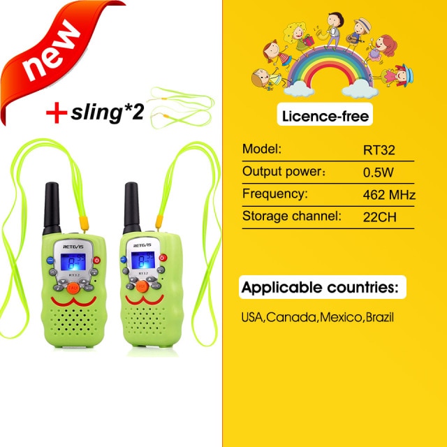 RETEVIS RT388 Walkie Talkie Children 2 Pcs Children&#39;s Radio Receiver Walkie-Talkie Kids Birthday Gift Child Toys for Boys Girls