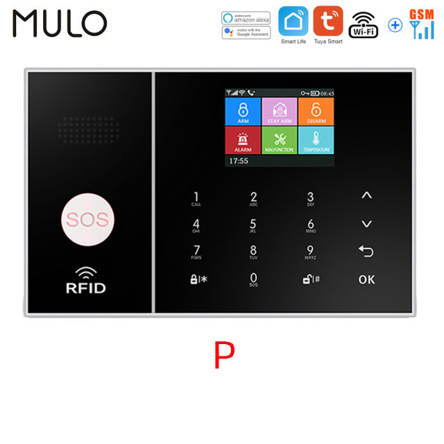 Tuya Wireless Wifi GSM Home Burglar Security Alarm System 433MHz Smart Life Alexa Google Apps Control With Sensor Detector RFID