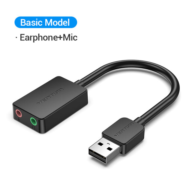 Vention USB Sound Card USB Audio Interface headphone Adapter Soundcard for Mic Speaker Laptop PS4 Computer External Sound Card