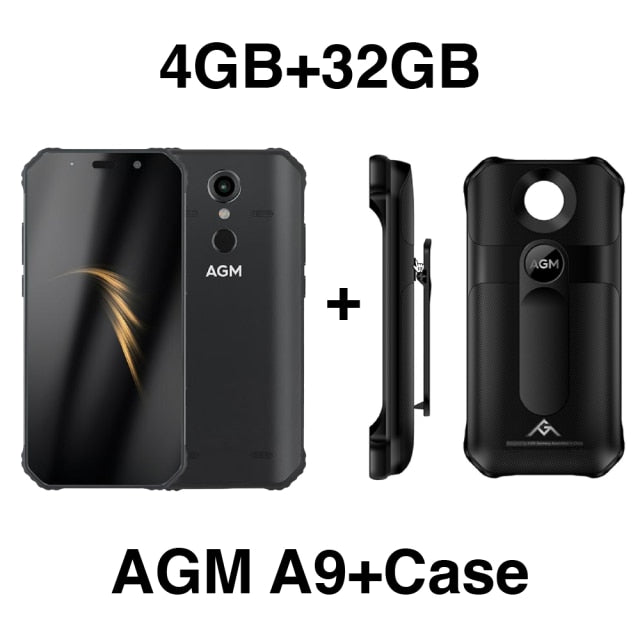 OFFICIAL AGM A9 JBL Co-Branding 5.99 & FHD+ 4G+32G Android 8.1 Rugged Phone 5400mAh IP68 Waterproof Smartphone Quad-Box Speakers