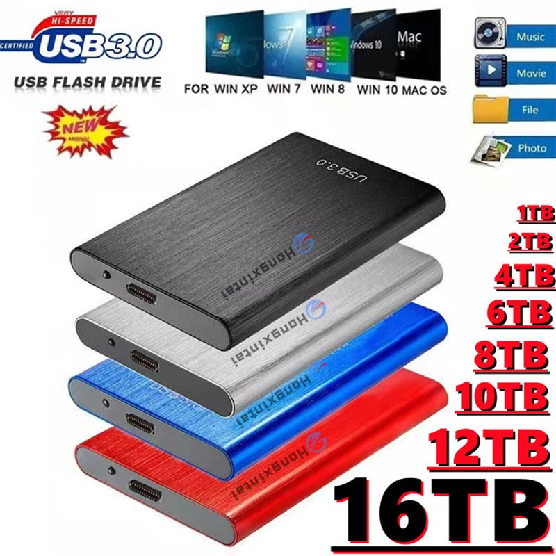 M.2  SSD 16TB 12TB 3TB 2TB External SSD 1TB  Mobile Solid State Hard Drive USB 3.1 External SSD Typc-C Portable Hard Drive ssd