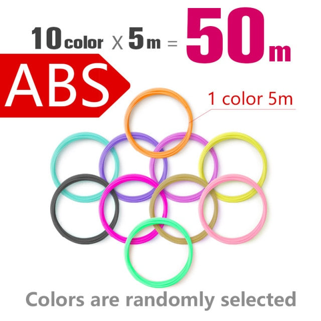 PLA/ABS 3D Pen Filament 10/20 Rolls 10M Diameter 1.75mm 200M Plastic Filament for 3D Pen 3D Printer pen,Color does not repeat